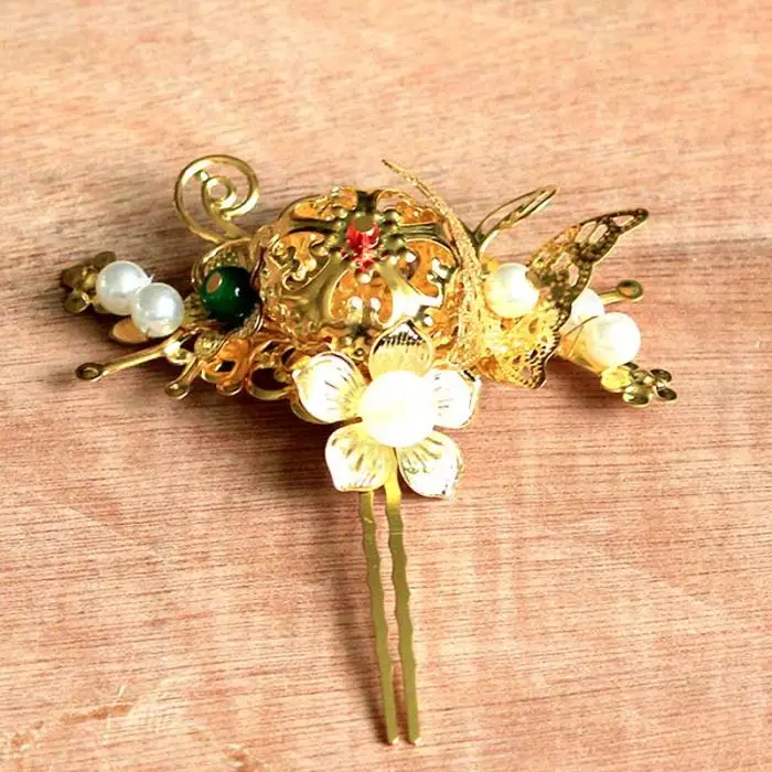 Chinese Gold Long Tassel Hair Stick Hairpins Phoenix Tiaras Earrings Handmade Flower Bridal Jewelry Sets Wedding Accessories LB