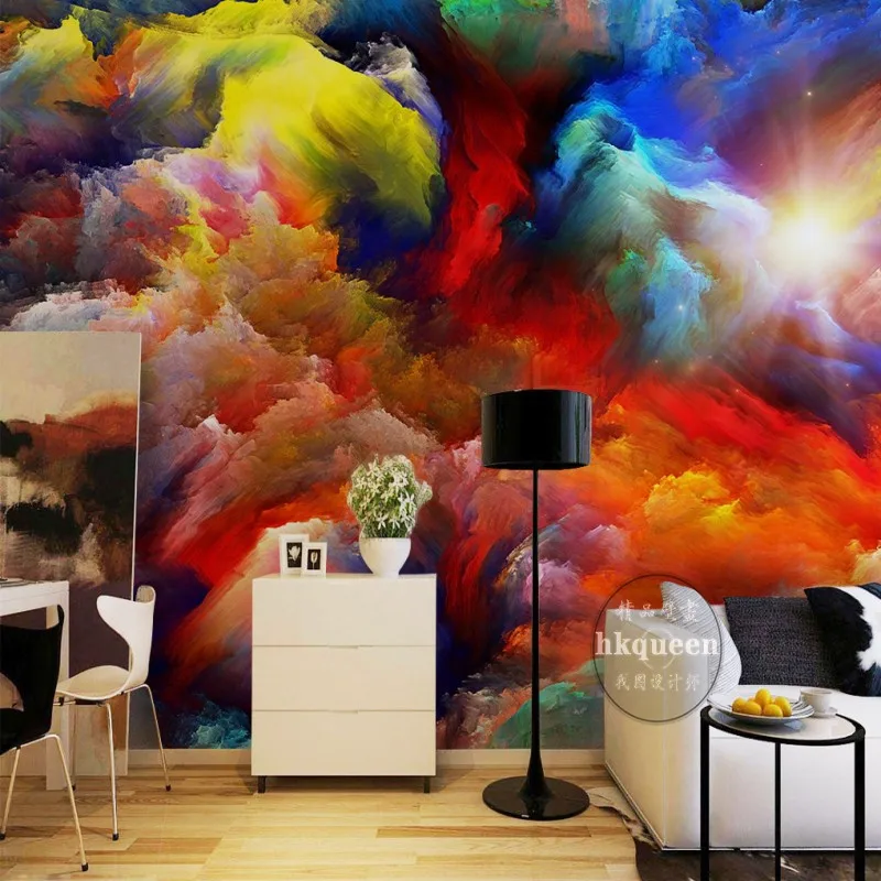 Бесплатная Доставка Фэнтези пейзаж КТВ фоне стены живопись спальня лобби обои 3D