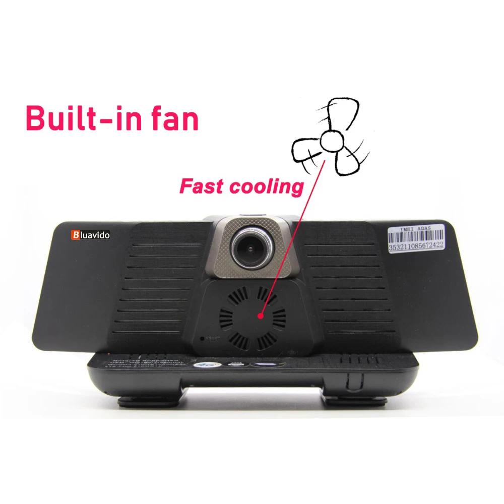 Видеорегистратор Bluavido 10 дюймов 4G Android 1080P GPS навигация ADAS Full HD Bluetooth Wi Fi двойной