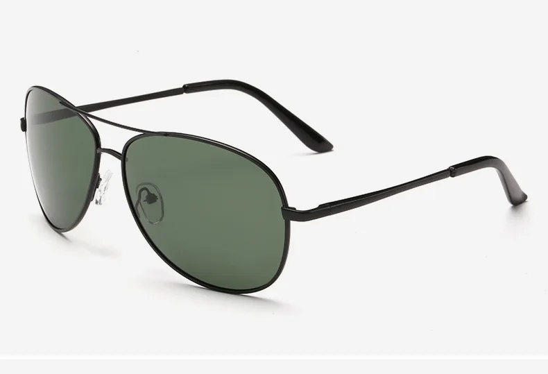 Black Green AORON, мужские поляризованные солнцезащитные очки, Ретро стиль, классические очки пилота, Брендовые очки, для отдыха, UV400, защита, металлическая оправа, Oculos de sol - Цвет линз: Black Green
