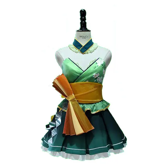 Косплей Япония Vocaloid GUMI мальчик/девочка зеленый Прекрасный платье 6 шт. Cos