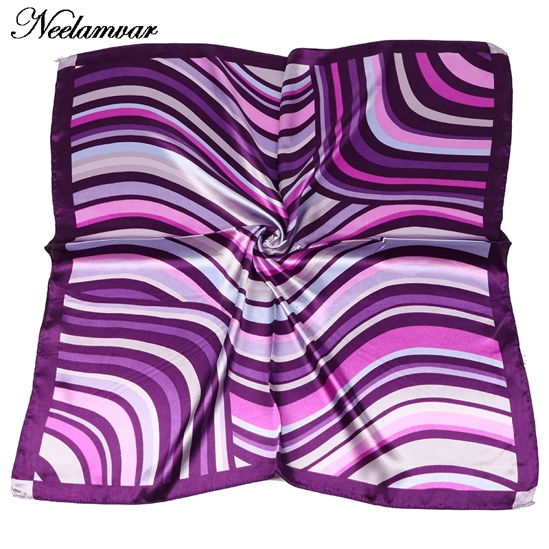 Women Geometry Print square silk scarf women bandana Luxury Scarves lady Brand Silk Scarf High Quality bank work wear |