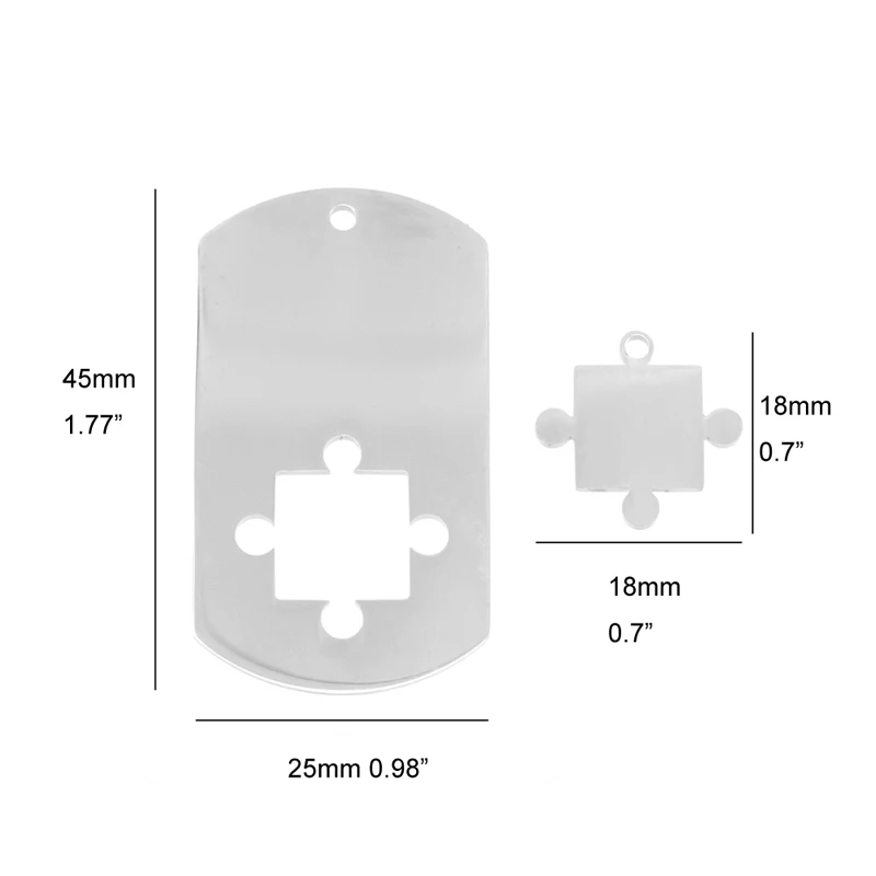 Пустые пазлы из 100% нержавеющей стали подвесная подвеска персонализированные