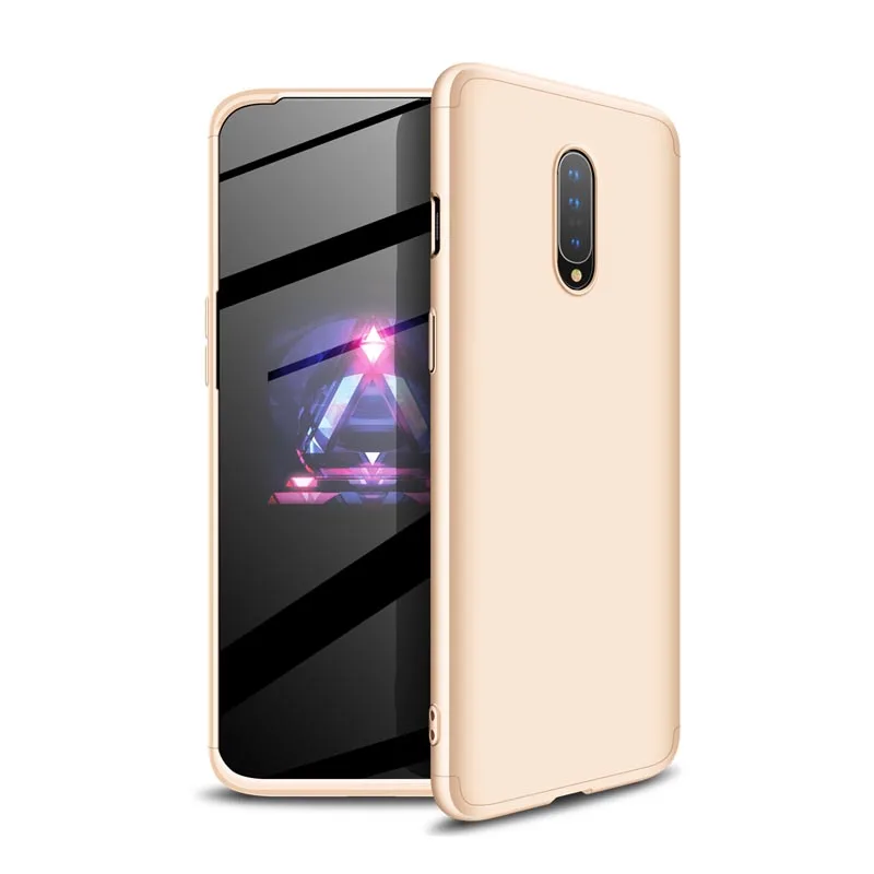 Gold Для OnePlus 7 Pro 6 6 T One Plus 7 5 5 T чехол для телефона Роскошный чехол полностью защищающий телефон матовый 3 в 1 шт. Жесткий Чехол для задней панели Fundas Coque - Цвет: Gold