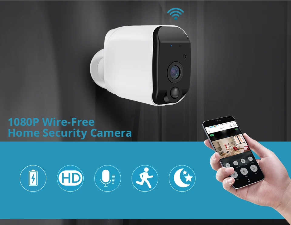 KERUI беспроводной H.264 Открытый 1080 P Full HD 2,4G WiFi 18650 батарея IP камера Внутренняя безопасность жилища камеры наблюдения IR-CUT