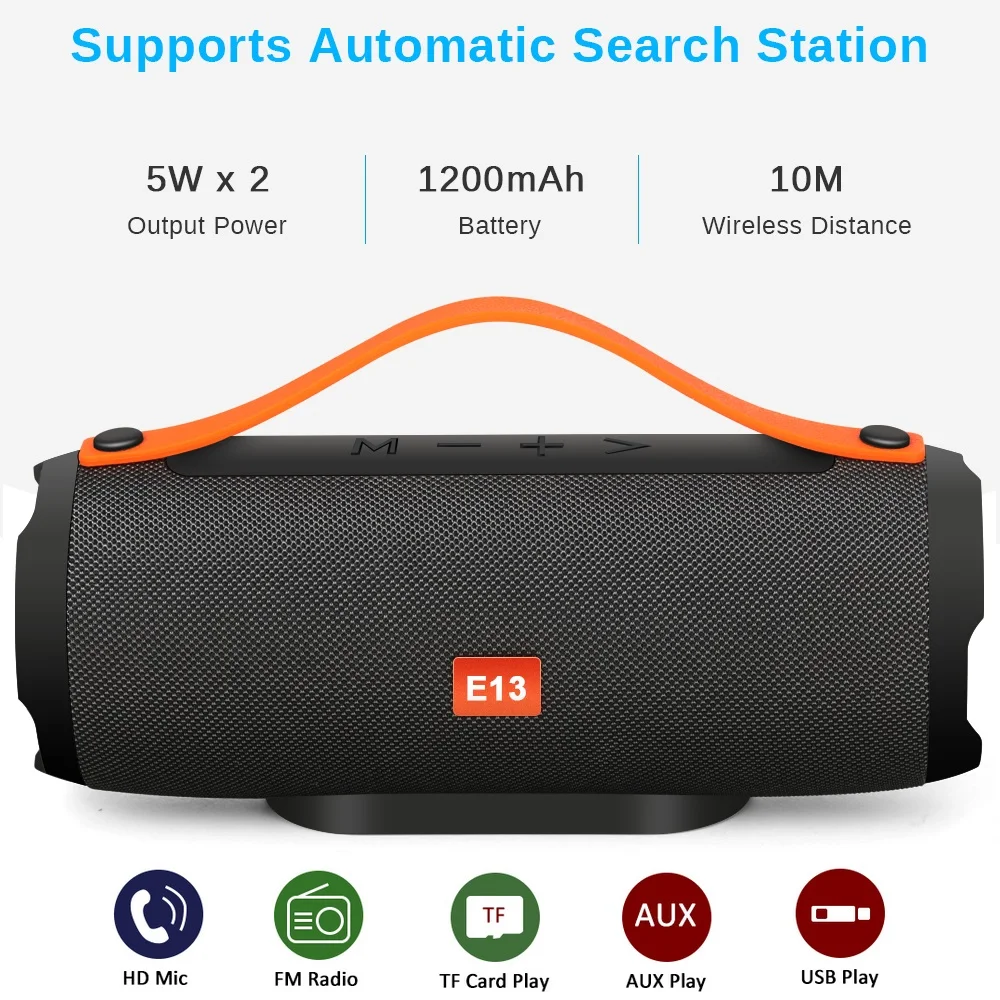 Jeebel портативный Bluetooth динамик 10 Вт беспроводной стерео громкий сабвуфер Soeakers