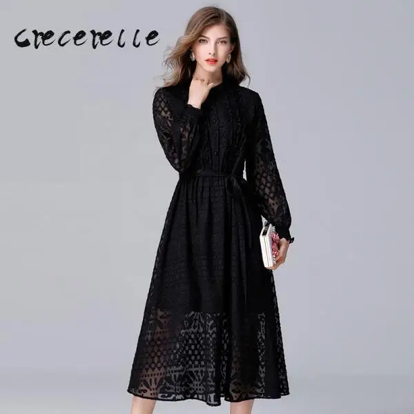 Женская одежда новинка Европейское и американское темпераментное платье с поясом на талию женское офисное