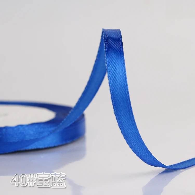 Royal Blue 22 метра/рулон 6 мм шелковых атласных лент Свадебная декоративная подарочная упаковка аксессуары DIY ручной работы обратно в школу ленты - Цвет: Royal Blue
