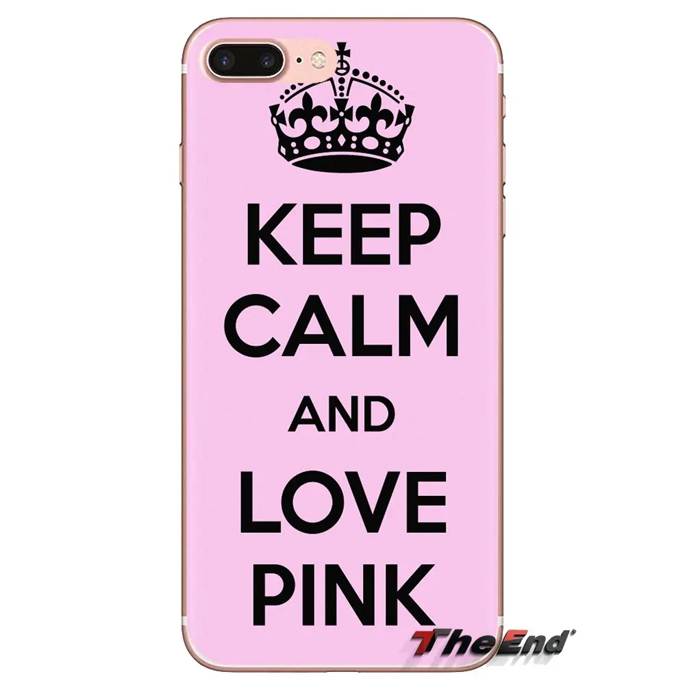 For Huawei G7 G8 P7 P8 P9 P10 P20 P30 Lite Mini Pro P Smart Plus 2017 2018 2019 Keep Calm and Love Pink TPU Transparent Bag Case |