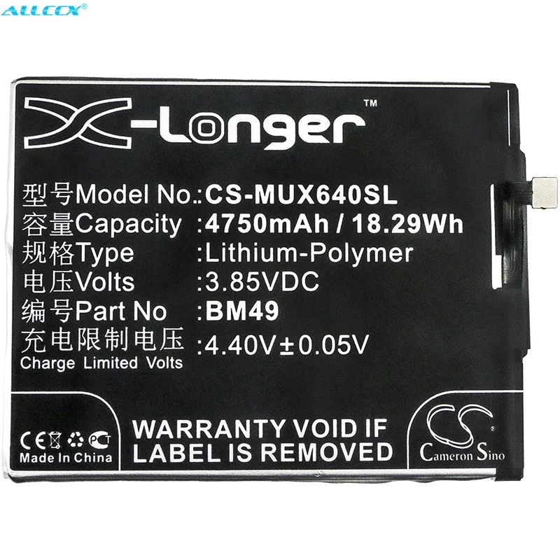 Аккумулятор Cameron Sino BM49 на 4750 мА · ч для Xiaomi 2016001 2016002 2016007 водородный Max Mi с двумя SIM