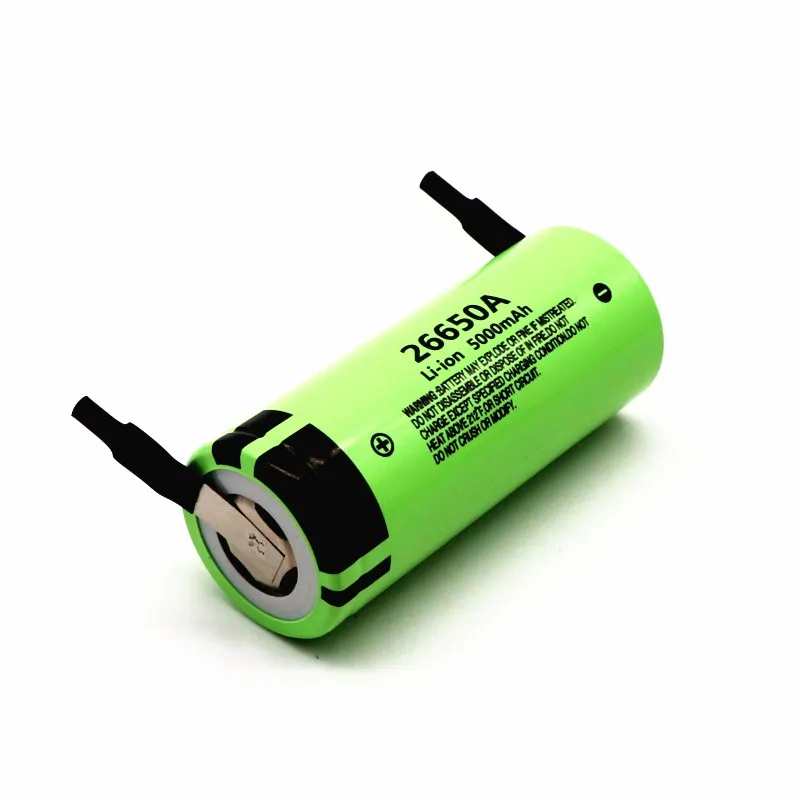 Fikida 26650 аккумуляторная батарея 26650A литиевая батарея 3,7 V 5000mAh 26650-50A подходит для фонарика+ DIY никель