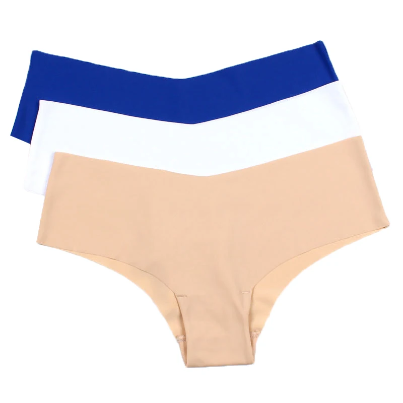 Новая мода Ice Silk бесшовные пикантные дышащие Однотонная одежда Трусики с низкой
