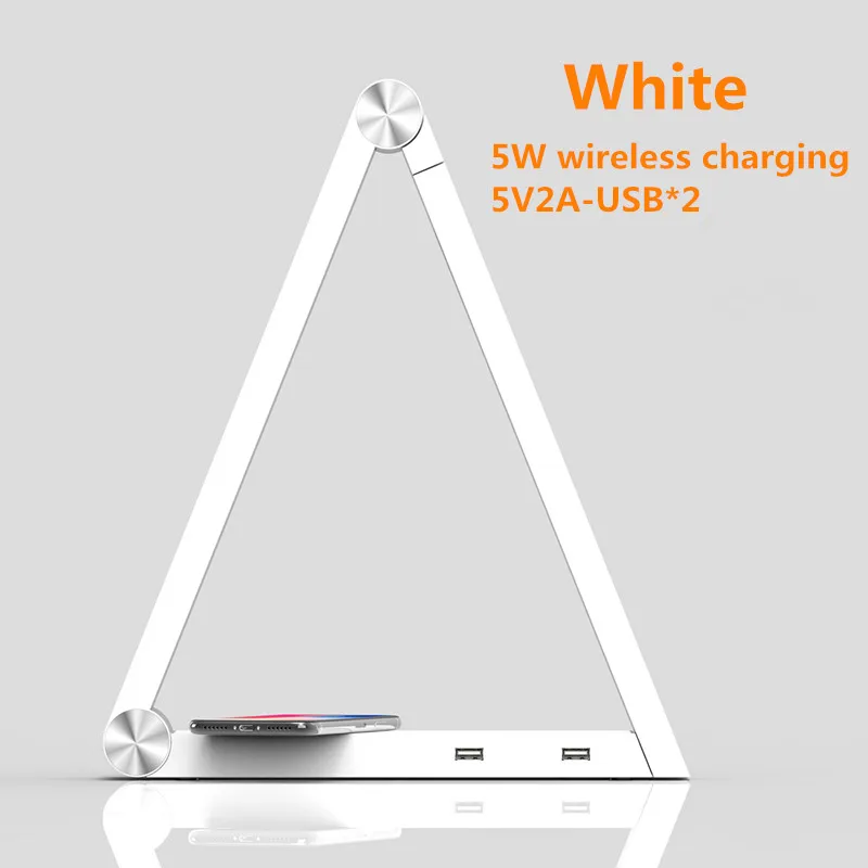 5W wireless charging Светодиодный умный беспроводной зарядный Настольный светильник складной треугольный светильник для чтения Многофункциональная Защита глаз бизнес настольная лампа - Цвет корпуса: 5W wireless charging