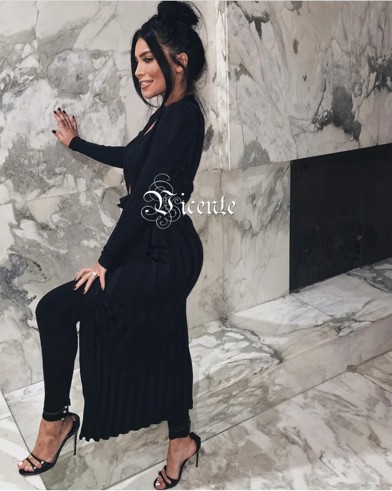 Распродажа! VC 2020 новый шикарный элегантный полосатый шнуровка с длинным рукавом V