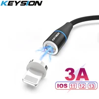 keysion magnetic usb cable for iphone 11 pro xr xs max 6s 7 8plus 5s 3a fast charging cable charger wire for lightning ipad mini