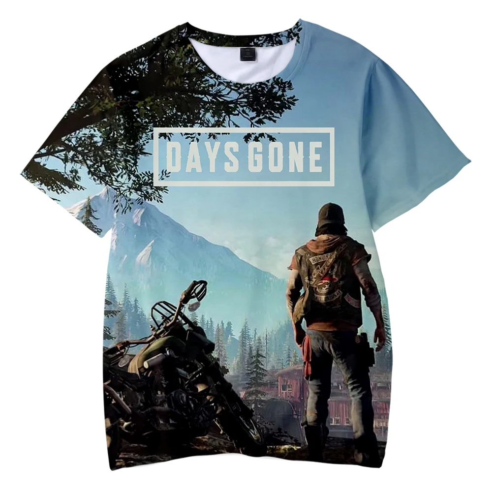 Days Gone/Детская летняя футболка с 3D рисунком Мягкая круглым вырезом Повседневная