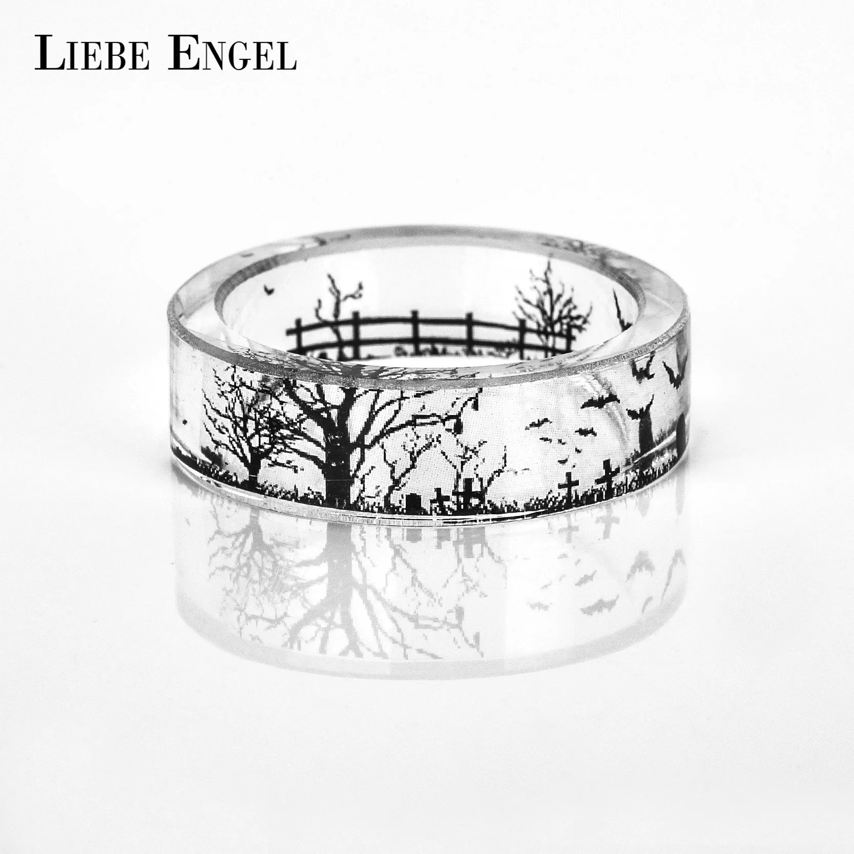 Женское и мужское кольцо с чернильным рисунком в стиле панк| |