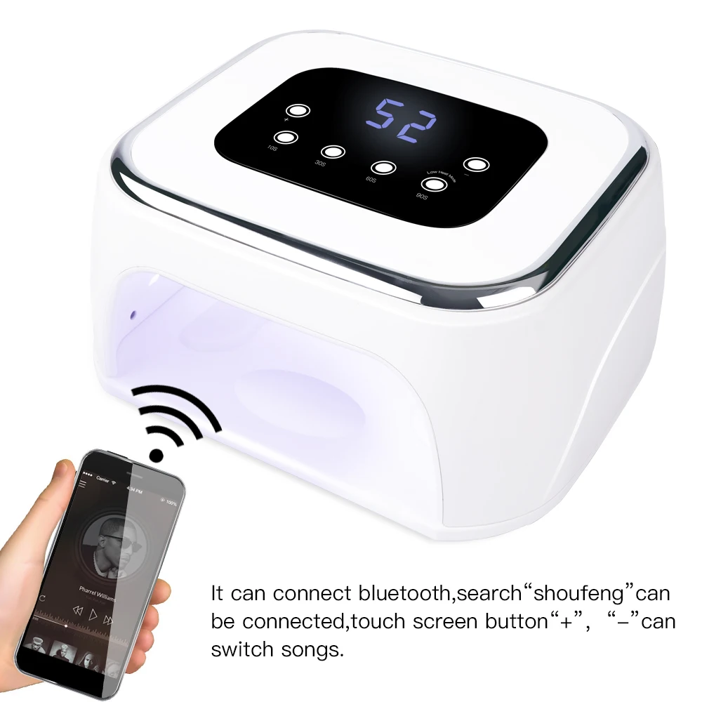 Новая Bluetooth УФ светодиодная лампа для сушки ногтей громкоговоритель настройка