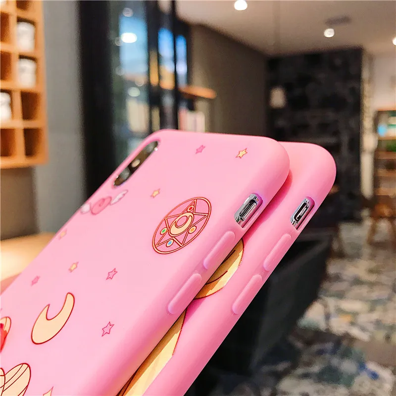 cute Cartoon Hanging neck rope doll Sailor Moon pink Mobile Phone Case for iphone 11 pro 6 6plus 7 8 plus X XR XS MAX case Capa |