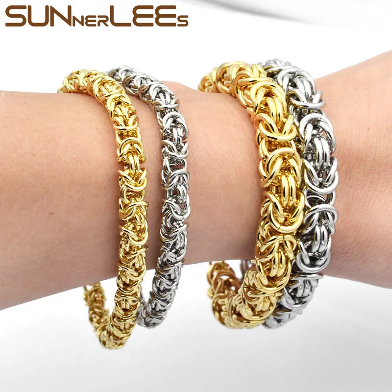 SUNNERLEES ювелирные изделия браслет из нержавеющей стали 6 мм 8 Серебряный цвет