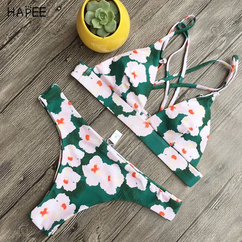 2019 New Floral Micro Bikini Set Push up Bikinis Women Brazilian Bottom Swimsuit Bathing Suit for Mini Swimwear Badpak |