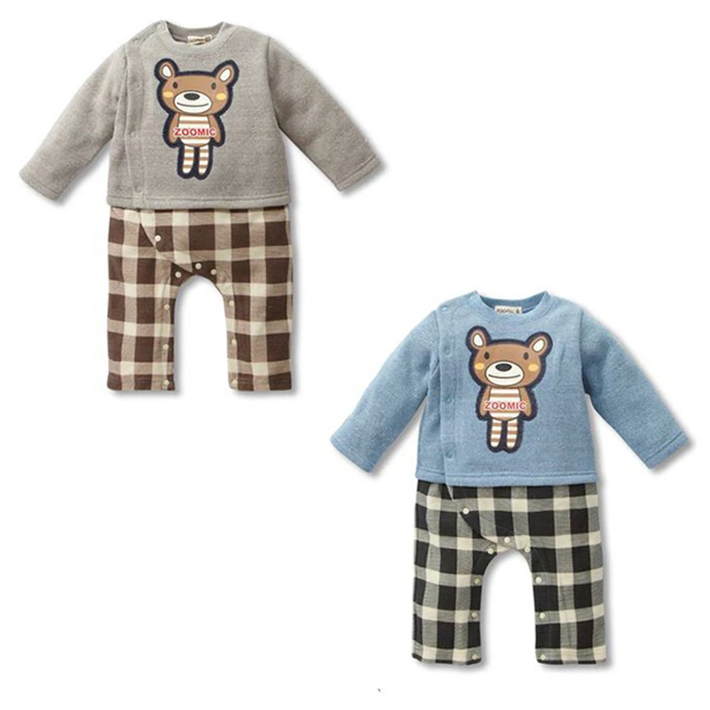 Зимний стиль Детский комбинезон для мальчиков Одежда новорожденных детей