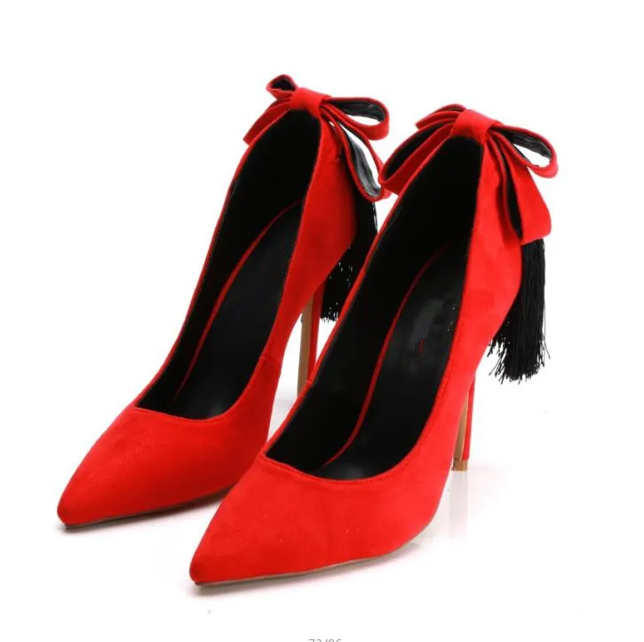 2018 Autumn New Women Shoes Sexy High Heels Red Butterfly-knot Ladies Thin Prom Party Zapatos De Mujer | Обувь