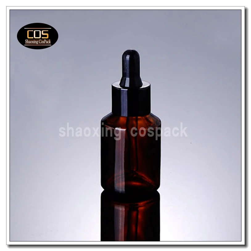 100pcs 30ml brown glass dropper bottles for essential oils , 1oz empty dark amber glass e-liquid bottle with dropper supplier