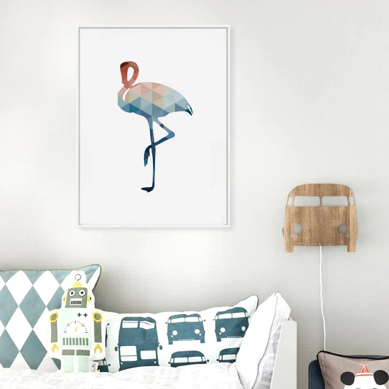 Оригинальный геометрический рисунок оленя кролика Картина на холсте Постер и