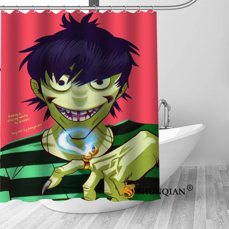 Пользовательские Gorillaz горячая Распродажа полиэстер ткань печати Душ Шторы 12
