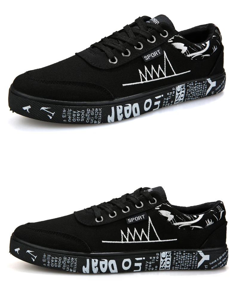 Новинка 2018 осенняя мужская обувь на плоской подошве парусиновая со шнуровкой