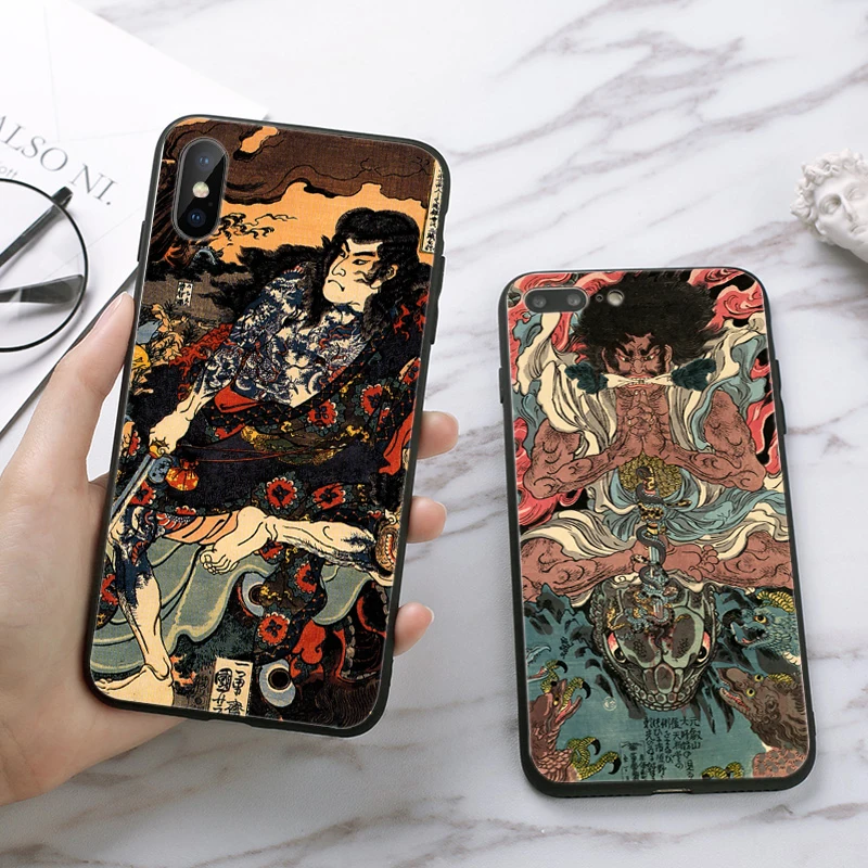 Японский силиконовый чехол samurai для iPhone 5 SE 5S 6 6S Plus 7 8 11 Pro X XS Max XR|Бамперы| |