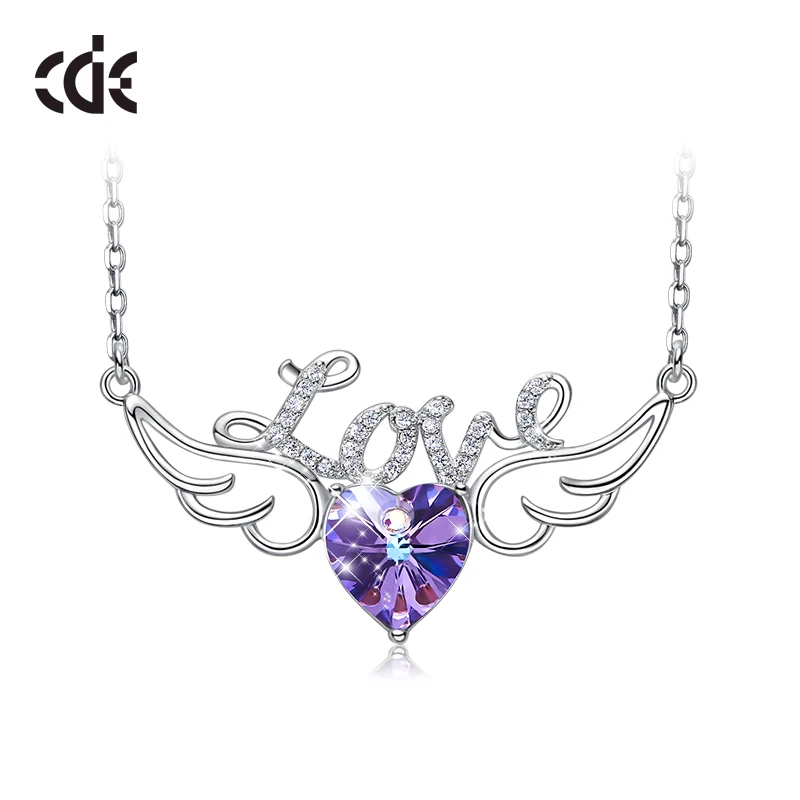 CDE, женское ожерелье, серьги, ювелирный набор, украшенный кристаллами Swarovski, женское сердце, подвеска, шпилька, модное ювелирное изделие, подарок