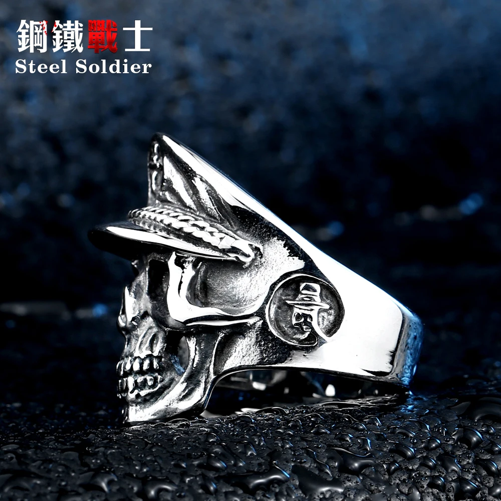Мужское кольцо из нержавеющей стали с черепом в стиле панк | Украшения и