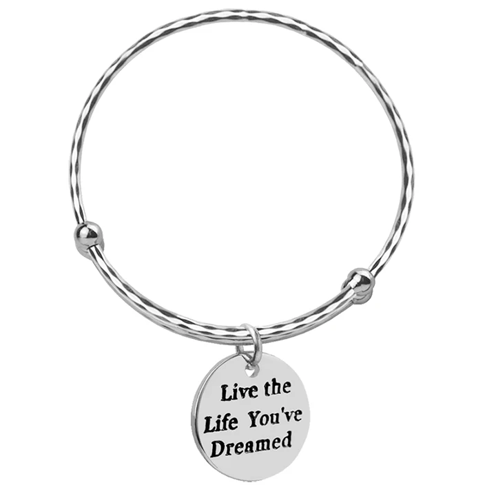 Silver Вдохновляющие браслеты Mum Charms серебряные регулируемые положительные цитаты браслеты с гравировкой для женщин расширяемые подарки на выпускной - Окраска металла: Silver