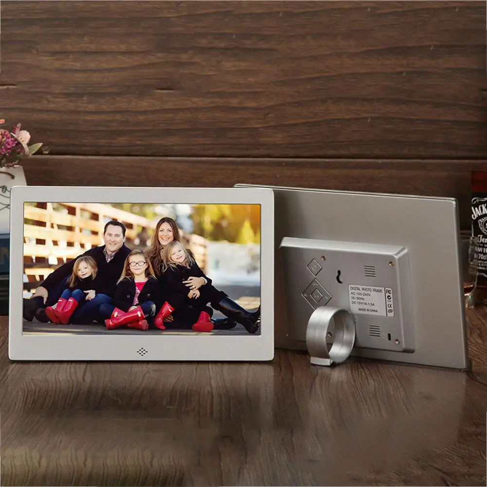 EastVita 10 дюймов металлический светодиодный цифровой фоторамка видео музыка календарь часы плеер разрешение 1024x600 r20