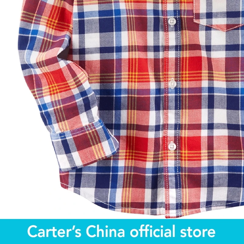 Carter's/1 предмет одежда для маленьких детей клетчатая рубашка на пуговицах