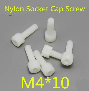 

100pcs/lot M4*10 Nylon Plastic Heagon Socket Head Cap Screw