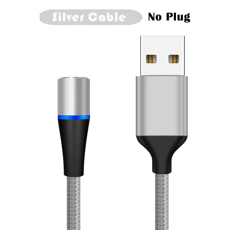3A Быстрая зарядка Micro USB Магнитный кабель зарядное устройство Тип C Android Магнитный кабель передачи данных телефона провод шнур для iPhone 6 7 samsung Xiaomi - Цвет: Silver Cable Only