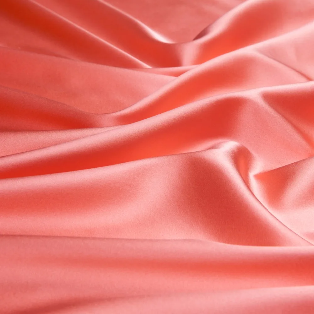 8 цветов: Роскошная блестящая однотонная тянущаяся шелковая креп атласная ткань