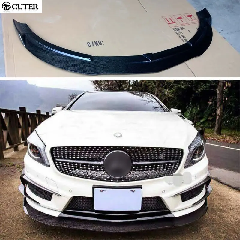 C117 W117 CLA220 CLA260 CLA45 спойлер переднего бампера из углеродного волокна для Benz AMG 2014