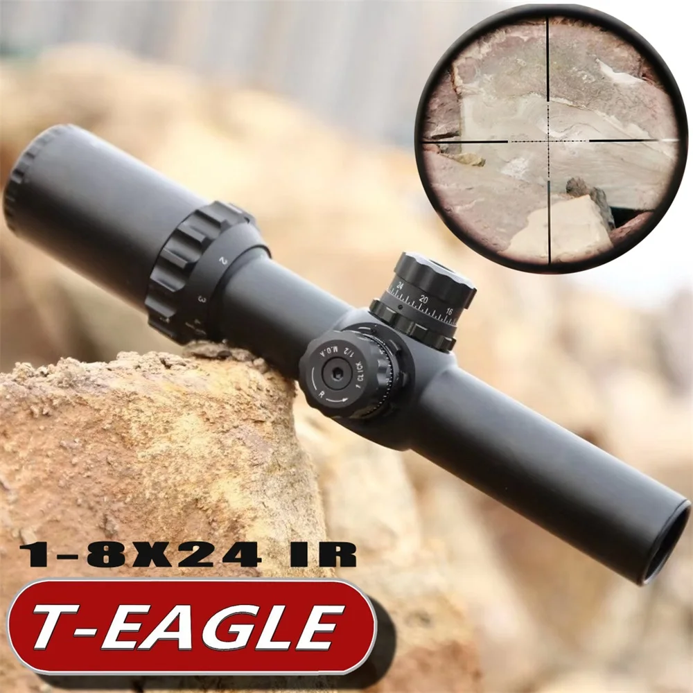 

Original T-Eagle 1-8x24 IR Tactical RiflesScope AirRifle sniper hunting Optics sight Riflescope for Shooting&outdoors electro