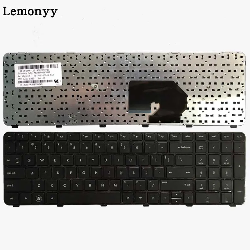 Черная клавиатура для ноутбука hp павильон DV7-6100 DV7-6000 DV7-6200 DV7-6152er 60945-257 английская клавиатура с рамкой