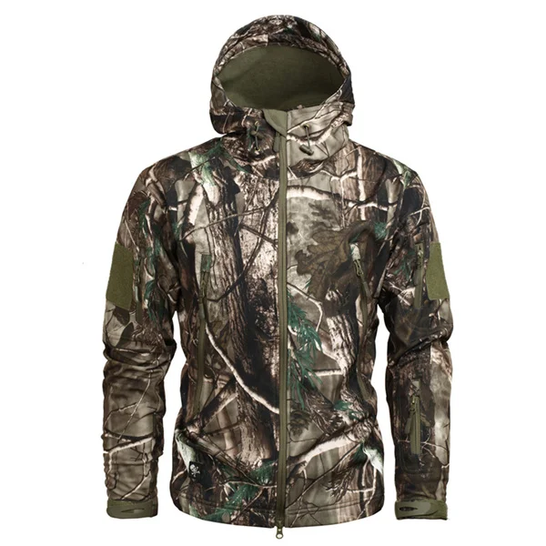 BIO Mege брендовая камуфляжная Военная Мужская куртка с капюшоном, Sharkskin Softshell тактическое пальто армии США, мультикамо, лесной, A-TACS, AT-FG - Цвет: BIO