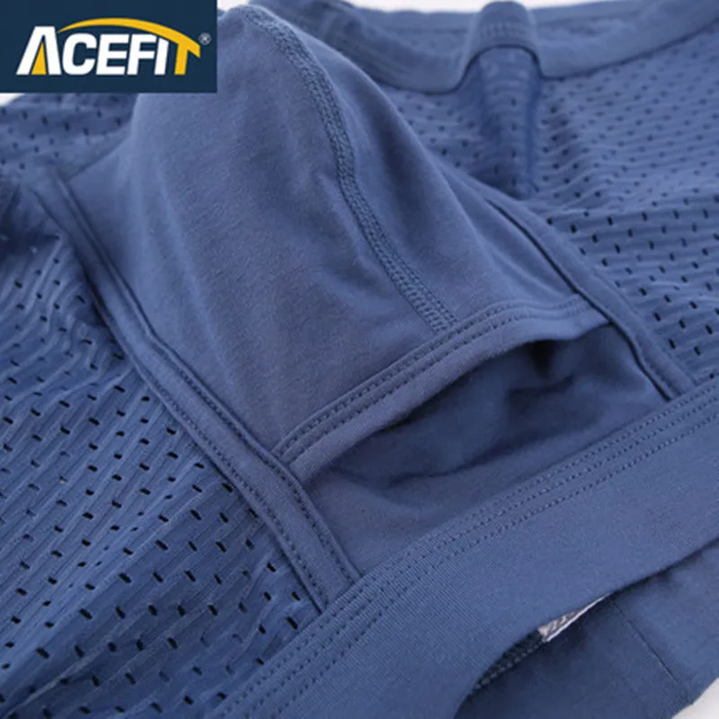 Бренд Acefit мужское нижнее белье модал шелк сетка мужские боксеры однотонные