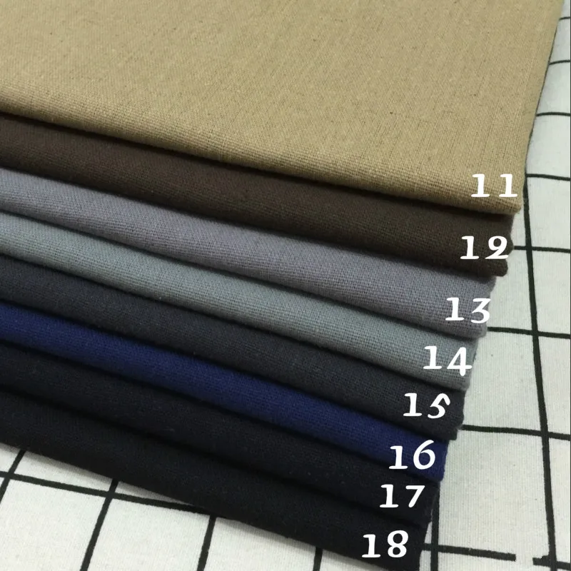 Однотонная хлопчатобумажная льняная ткань искусственная для рукоделия