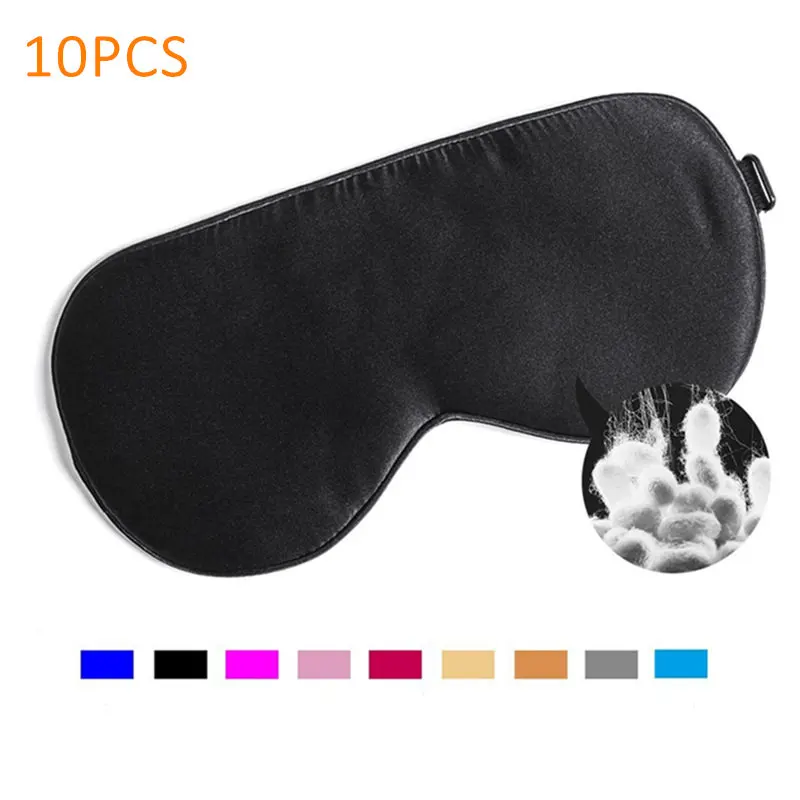 10PCS/Lot 100% Pure Silk Sleep Eye Mask Grade Quality Silk Eye Cover Shade Soft Blindfold Travel Relax Aid Wholesale Price