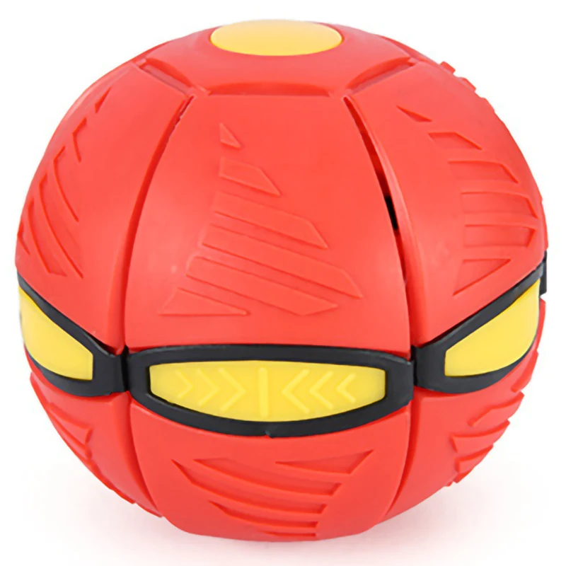 Red Flat Deformation Ball Flying Saucer Shape Toy Outdoor Bouncing Ball Rebound Bouncing Ball Outdoor Toy - Цвет: Red