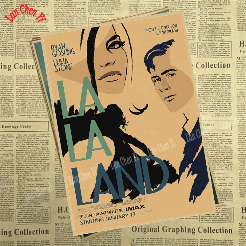 LA LAND классический фильм крафт-постеры для бара кафе домашний декор настенная роспись - Цвет: Черный