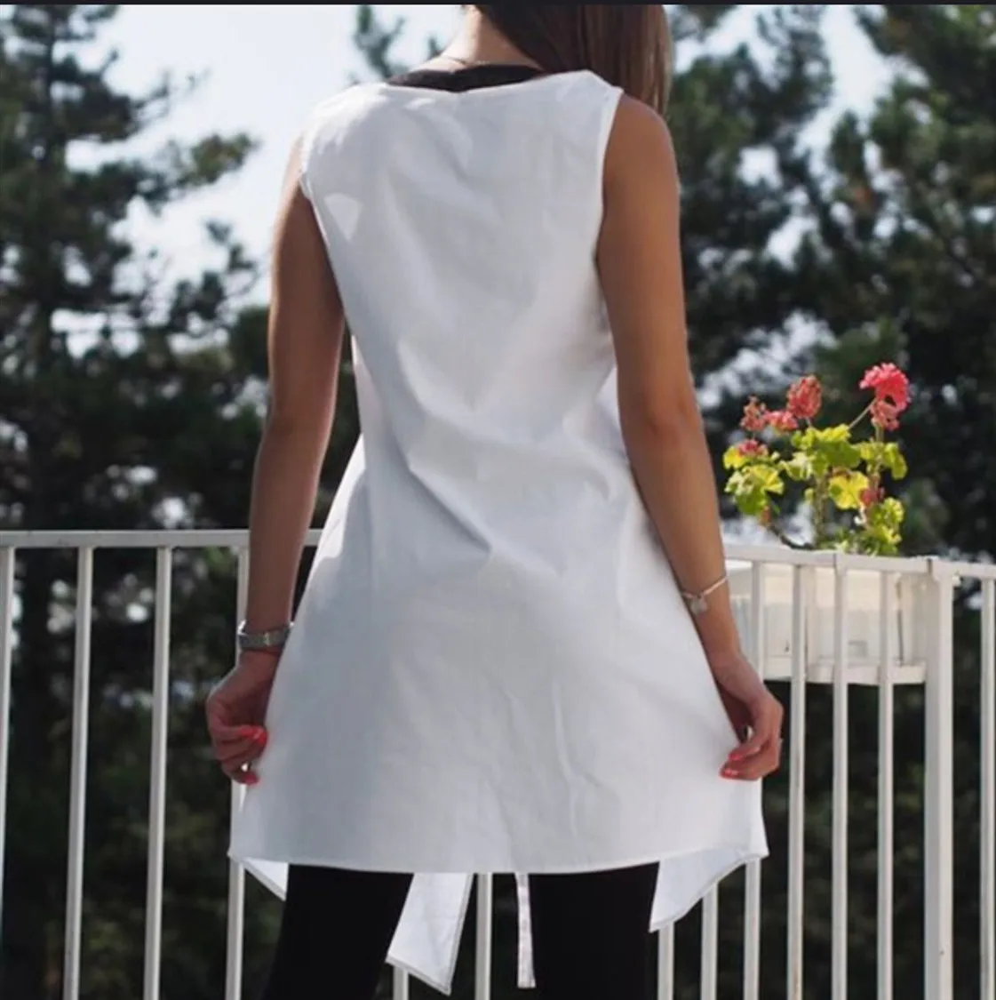 Винтажные блузки женские Асимметричные туники топы летние без рукавов на